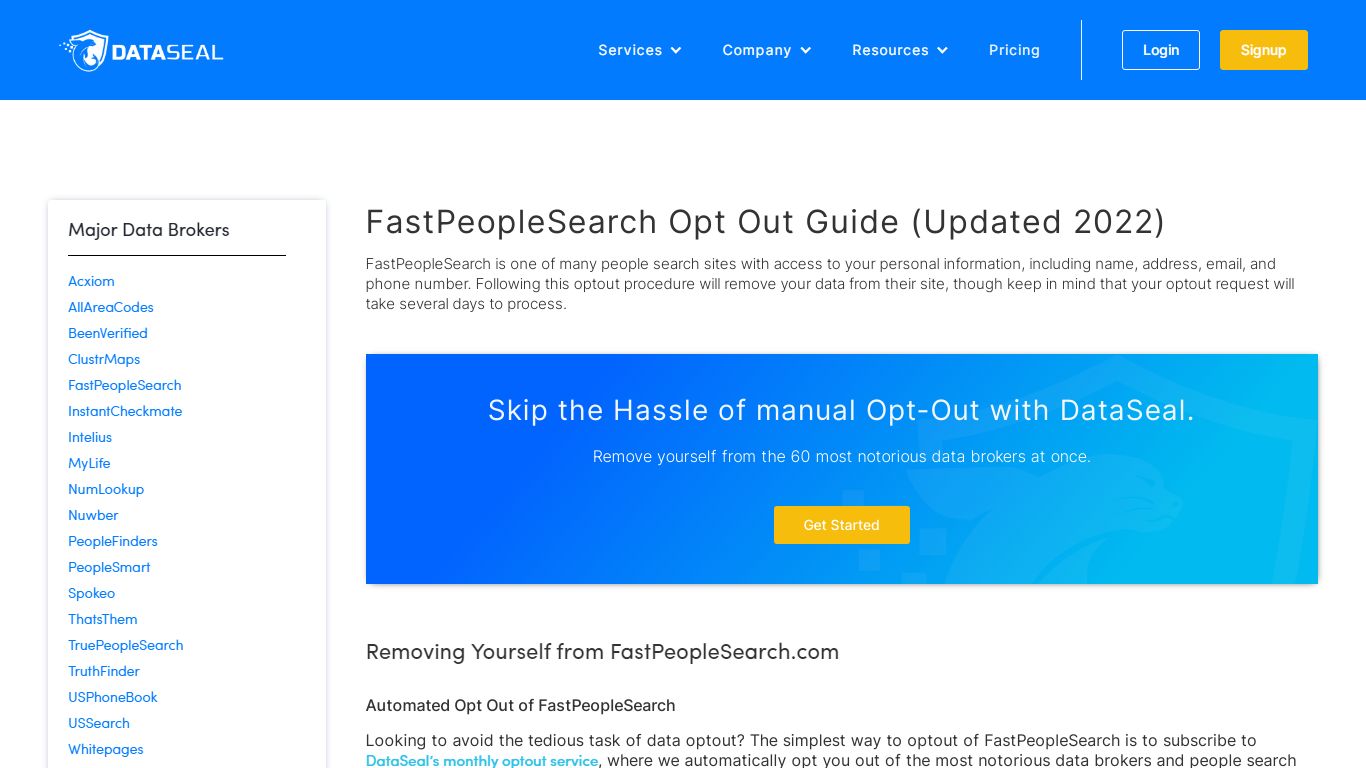 How to Remove Your Info from FastPeopleSearch (2022) - DataSeal